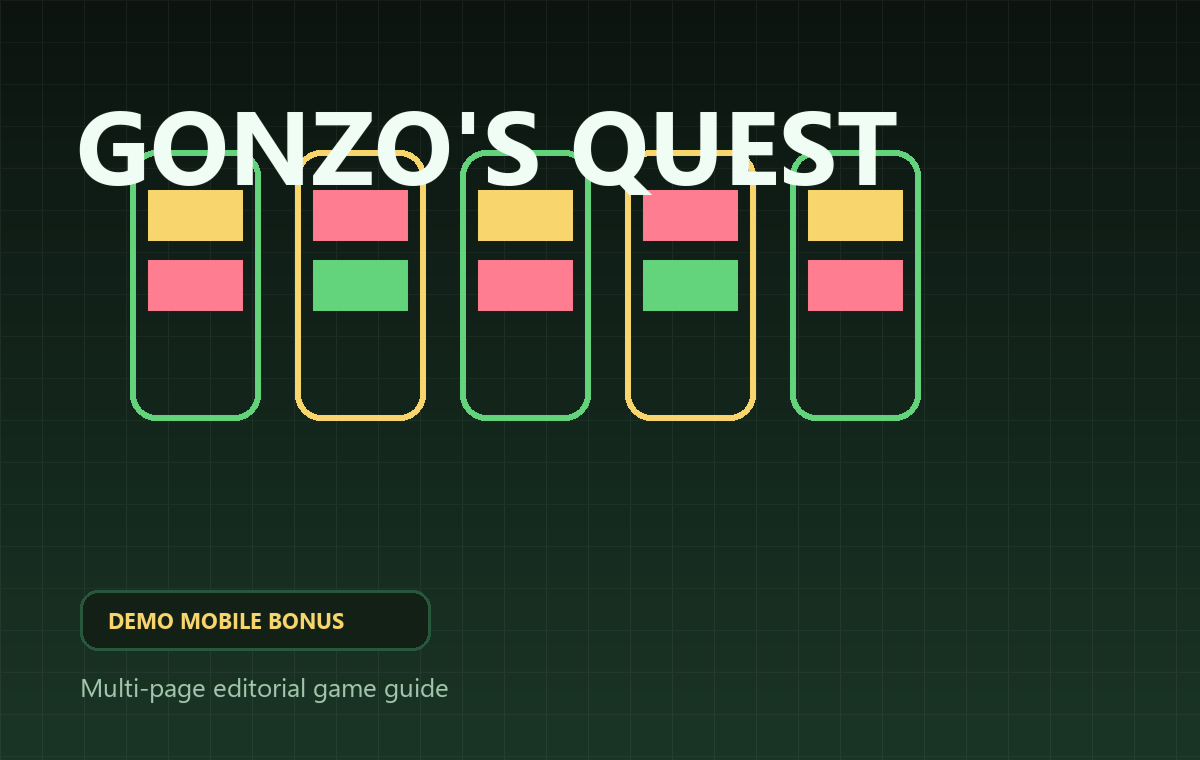Gonzo's Quest game cover for demo mode, mobile play and bonus access